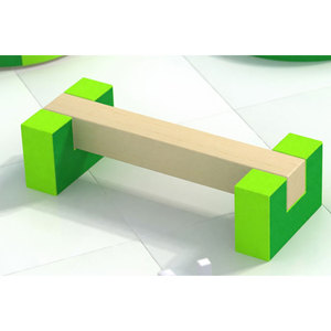Poutre d'équilibre en bois pour aire de jeux intérieure, blocs de support verts, équipement de jeu éducatif, capacité 100-500 kg pour plus de 10 utilisateurs - Product Image 2