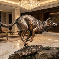 Statue de loup hurlant en bronze sur mesure - Moulage à la cire perdue sur mesure avec patine antique appliquée à la main, sculpture en bronze