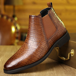 Chaussures hautes de style britannique pour hommes, pour tenues de soirée, bottes Chelsea, bottes Chukka pour hommes - Product Image 5