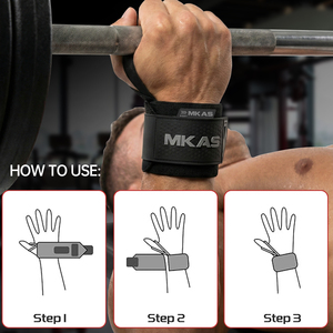 Penyangga Pergelangan Tangan Elastis Besar MKAS Gym Fitness untuk Angkat Berat, Powerlifting, Tugas Berat, dan Penguatan - Product Image 3
