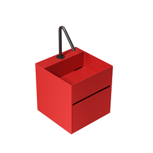 Vasque murale minimaliste moderne en acier inoxydable avec tiroir de rangement, meuble-lavabo flottant pour salle de bain, idéal pour petits espaces, hôtels et maisons - Product Image 6