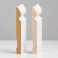 Plinthe et cadre de porte modernes en MDF blanc apprêté léger, 1,2 po x 3,2 po x 16 pi, pour la décoration de la maison et du bureau