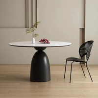 Table d'appoint moderne de luxe personnalisée, table à manger ronde élégante avec pieds en métal robustes pour la maison, le restaurant, l'hôtel