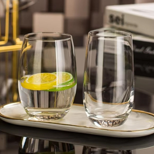 <span class=keywords><strong>Tasse</strong></span> à eau moderne en verre cristal simple, monocouche, transparente, en forme d'œuf, grande capacité, sans couvercle, sans poignée, résistante à la chaleur - Product Image 5