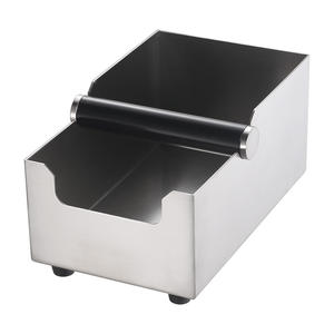 Caja de desechos para café espresso con base para estación de apisonado, contenedor de acero inoxidable para desechos de café con soporte para portafiltro (Negro) - Product Image 2