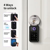 Boîte à clés intelligente Empreintes digitales et code PIN Tuya App Control Stockage sécurisé en alliage de zinc pour la maison et le bureau Coffre-fort à clés sans perçage