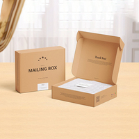 Boîte en carton ondulé personnalisée Zipper Express avec logo imprimé en relief, matériaux recyclés, emballage auto-érectile pour colis et cadeaux
