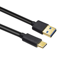 Kabel USB A ke USB C Berlapis Emas OEM, Kabel Pengisian Daya & Data USB 3.0 untuk Laptop, Tablet, dan Perangkat Seluler
