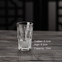 Ensemble de 2 verres à Baijiu de 100 ml, style européen, sculptés, luxe léger, haut de gamme, pour la restauration, la maison et le bar, pour spiritueux forts