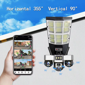 กล้องวงจรปิด 2MP HD 3 เลนส์ 4G  ไร้สาย Wifi ภายนอกอาคาร  พร้อมแผงโซลาร์เซลล์ ไฟถนน LED  หมุนได้ 360 องศา PTZ  กำลังไฟ 180W - Product Image 6