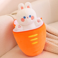 Nuevo patrón gran oferta 2 en 1 almohada de peluche de animales de peluche transformación divertida zanahoria conejito juguetes de peluche para niños