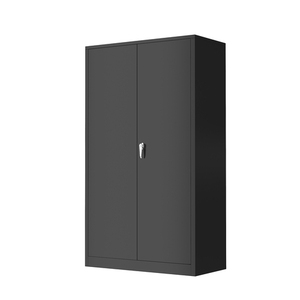 Armoire de rangement GDLT avec étagères et portes, armoire de rangement en métal noir haute et grande pour bureau, maison, cuisine, garage, entrepôt - Product Image 1