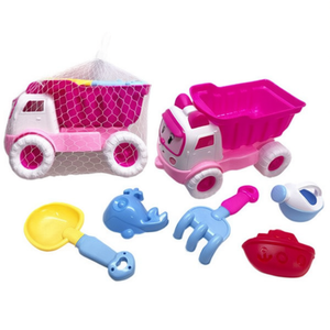 Beach Toys Pink Dump Truck With Shovel Rake Mold Bucket 18x30x19cm For Kids Play Sand Beach Set - Product Image 2