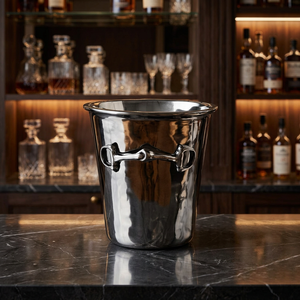 Cubo Enfriador de Vino Premium de Metal con Diseño de Bocado de Caballo, Enfriador de Botellas Ecuestre, Cubo de Hielo para Bar, Accesorio Decorativo para Servir en Mesa - Product Image 5