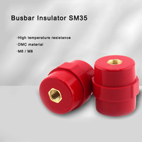 Isolateur de support de barre omnibus basse tension SM35 DMC BMC en laiton rouge avec insert fileté pour armoire de distribution