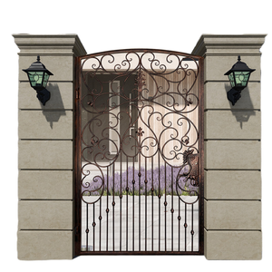 Puerta corrediza de <span class=keywords><strong>calle</strong></span> de puerta de hierro forjado de diseño moderno Puerta de valla principal de aluminio <span class=keywords><strong>para</strong></span> casa - Product Image 4