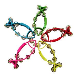Wholesale Orff Percussion <b>Instrument</b> Colorful Plastic Fish-Shaped Double Row Hand Shaking Bell <b>Musical</b> <b>Instrument</b> Tambourine - Product Image 1