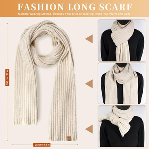 Ensemble <span class=keywords><strong>bonnet</strong></span>, écharpe et gants Zhenbang pour l'hiver, uni, avec pompon, écharpe longue, écharpe de cou, gants tactiles, 3 pièces, 100% acrylique - Product Image 3