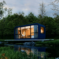 Cabane préfabriquée en conteneur, maisonnette, bungalow, mini-cabane en forme de pomme, maison modulaire préfabriquée, chambre capsule, hôtel, complexe hôtelier