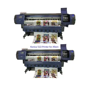 Guangzhou 1.8 M Eco Pelarut Printer 3.2 M Terpal Plotter Dengan Km Konica 512 4720 DX5 Printhead untuk Allwin Besar format Mesin