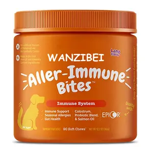 OEM Custom Label Allergy supplemento immunitario per cani con Omega 3 Wild Alaskan salmone olio di pesce Anti prurito e allergie stagionali