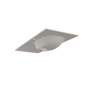 Maydon, lavabo de mármol blanco mate montado en la pared, lavabo de baño cuadrado, accesorio de baño de resina sólida - Product Image 6