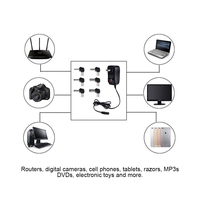 Adaptateur d'alimentation multifonctionnel 30W 3-12V à tension réglable Alimentation DC Plug in PC Matériau ignifuge, pc Matériau ignifuge