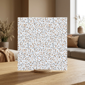 Terazzo กระเบื้องคอนกรีตสีขาวแนวชนบท30x30ซม. ดีไซน์พื้นห้องน้ำพอร์ซเลน - Product Image 3