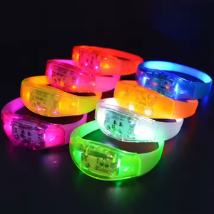 <span class=keywords><strong>Remote</strong></span> Controlled Led Pulseira Programada <span class=keywords><strong>2</strong></span> Led Logotipo Personalizado Pulseira Partido Concerto Iluminação Banda - Product Image 2