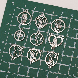 Colgantes Conectora de la Virgen María de 3 Agujeros, Pulidos a Espejo, de Acero Inoxidable, para Collares, Pulseras y Accesorios de Joyería - Product Image 3