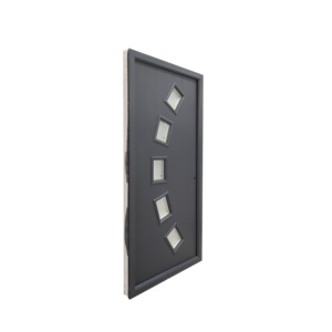 Onda FRP GRP Porte Wellow 5 verres peints gris Entrée extérieure en fibre <span class=keywords><strong>de</strong></span> verre Porte prémontée composite Porte d'entrée extérieure avec cadre - Product Image 2