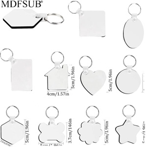 MDFSUB Eco-Friendly DIY Various Shapes Personalized Single Sided White Blank Silk Screen Printing Wooden MDF Keychains