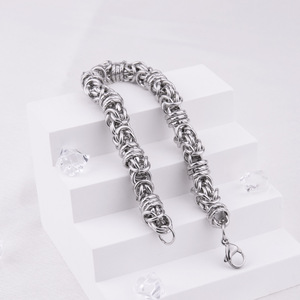 Handmade Stainless Steel Round <b>Byzantine</b> Chain <b>Bracelet</b> & Necklace for Men Multiple Sizes, Wholesale Pricing - Product Image 4