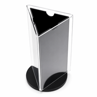 Exhibidor de Menú Giratorio Triangular de Acrílico Personalizado, Soporte Moderno para Exhibición de Menús para Restaurantes, Hoteles y Tiendas Minoristas
