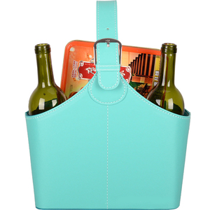 Cesta de almacenamiento de cuero PU Reversible, estructura de MDF, soporte para flores de vino y aperitivos, estante para exhibición de regalos/contenedores con asa reutilizable - Product Image 6