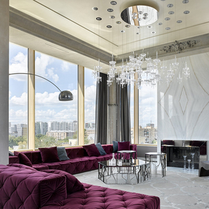 Pemasok furnitur <span class=keywords><strong>sofa</strong></span> beludru suede modern <span class=keywords><strong>sofa</strong></span> Italia bagian ungu ruang tamu - Product Image 2