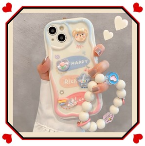ShanHai 3D Ours Lapin Fleur Téléphone Chaîne Lanière Cas Pour <span class=keywords><strong>iPhone</strong></span> 15 Pro Max 14 11 13 <span class=keywords><strong>12</strong></span> <span class=keywords><strong>Mini</strong></span> XR 6s 6 8 7 Plus XS SE Mignon Couverture - Product Image 3