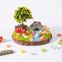 Scène de forêt de conte de fées créative à faire soi-même, micro-paysage en résine fait main, ornements de bureau, paysage miniature