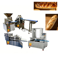 Ligne de production de pain automatique haute capacité, ensemble de 4 machines, ligne complète de traitement de la pâte électrique, utilisation en cuisine centrale industrielle