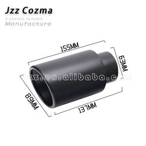 Terminale di <span class=keywords><strong>Scarico</strong></span> Universale in Acciaio Inox 304 a Doppia Parete, da 2,5 a 3,5 Pollici, Uscita Inclinata Arrotondata, Punta Singola Nera - Product Image 3