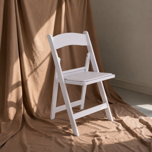 White Resin Foldable <b>Dining</b> <b>Chair</b> Indoor/Outdoor Events Water Resistant Modern Design Easy-to-Handle Stylish Seating for Villa - Product Image 1