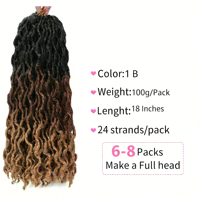 Extensions de cheveux au crochet Goddess Faux Locs, 6 paquets, Locs Gypsy doux, Dreadlocks synthétiques ondulées, 3 tons, bouclées, résistantes à la chaleur et ignifuges