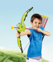 Ensemble d'arc et de flèche de dinosaure pour enfants avec jouet de tir à l'arc sûr pour les jeux en plein air pour enfants