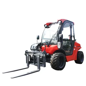 Süpürme makinesi ile EVERUN ERT1500 1.35t forklift telehandler çok fonksiyonlu hidrolik ön uç mini teleskopik kepçe