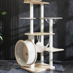 Tiragraffi per Gatti in Legno con Nido Integrato, Piattaforma di Salto, Capsula Spaziale, Albero per Gatti Multifunzione con Tapis Roulant Silenzioso - Product Image 2