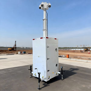 Tour de vidéosurveillance mobile pour le marché européen, pour la sécurité des chantiers, transportable par chariot élévateur, panneau solaire en option - Product Image 6