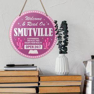 Divertido Letrero de Bienvenida para Amantes de los Libros, Decoración de Pared, Letrero Redondo Colgante de Madera con Diseño de <span class=keywords><strong>Cactus</strong></span> para el Hogar, Biblioteca, Dormitorio, Estantería, Regalos - Product Image 3