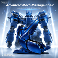 Fauteuil de massage 4D Mecha à gravité zéro, cockpit de gamer science-fiction, alimentation CA, chaleur au graphène, corps entier, rail SL, inclinable