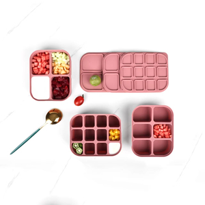 Grade Baby Food <b>Storage</b> Container Silicone Molds Freezer Trays With Lid - Product Image 2