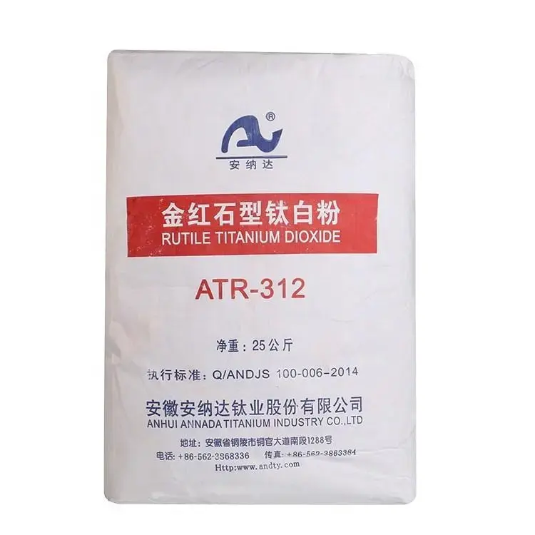 Rutilgrad-Titandioxid Tio2 Annada ATR 312 weißes Pigment Titandioxid für Farbbeschichtung und Masterbatch 94 % TiO2